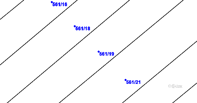 Parcela st. 561/19 v KÚ Chvalčov, Katastrální mapa