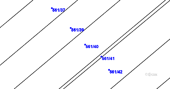 Parcela st. 561/40 v KÚ Chvalčov, Katastrální mapa