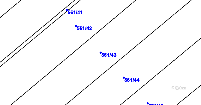 Parcela st. 561/43 v KÚ Chvalčov, Katastrální mapa