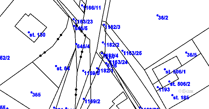 Parcela st. 51/7 v KÚ Chvalčov, Katastrální mapa