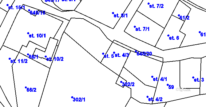 Parcela st. 5 v KÚ Chvalčova Lhota, Katastrální mapa