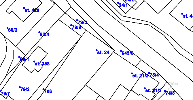 Parcela st. 24 v KÚ Chvalčova Lhota, Katastrální mapa