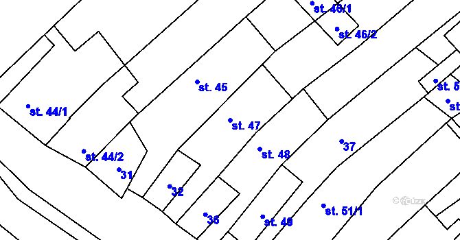 Parcela st. 47 v KÚ Chvalčova Lhota, Katastrální mapa