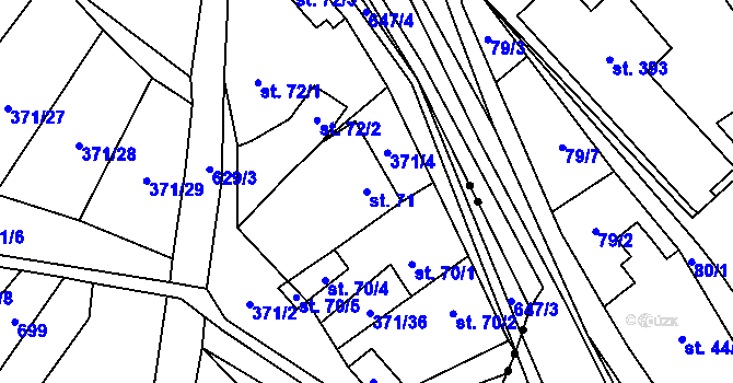 Parcela st. 71 v KÚ Chvalčova Lhota, Katastrální mapa