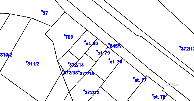 Parcela st. 79 v KÚ Chvalčova Lhota, Katastrální mapa