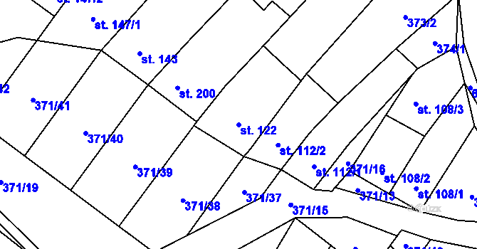Parcela st. 122 v KÚ Chvalčova Lhota, Katastrální mapa