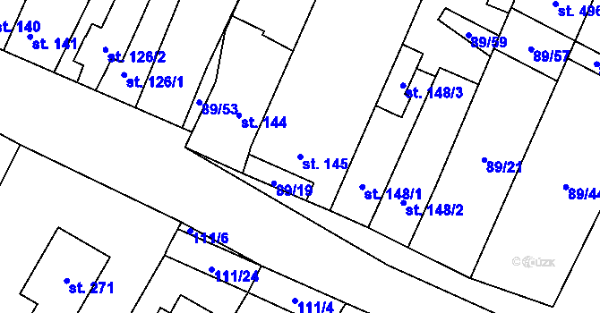 Parcela st. 145 v KÚ Chvalčova Lhota, Katastrální mapa
