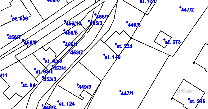 Parcela st. 149 v KÚ Chvalčova Lhota, Katastrální mapa