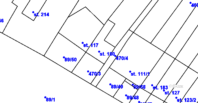 Parcela st. 180 v KÚ Chvalčova Lhota, Katastrální mapa