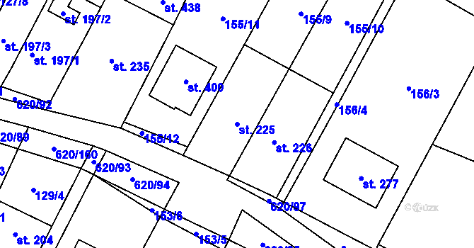 Parcela st. 225 v KÚ Chvalčova Lhota, Katastrální mapa
