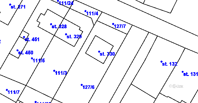 Parcela st. 330 v KÚ Chvalčova Lhota, Katastrální mapa