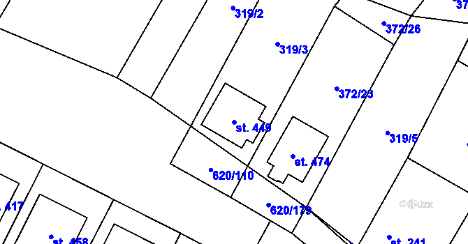 Parcela st. 449 v KÚ Chvalčova Lhota, Katastrální mapa