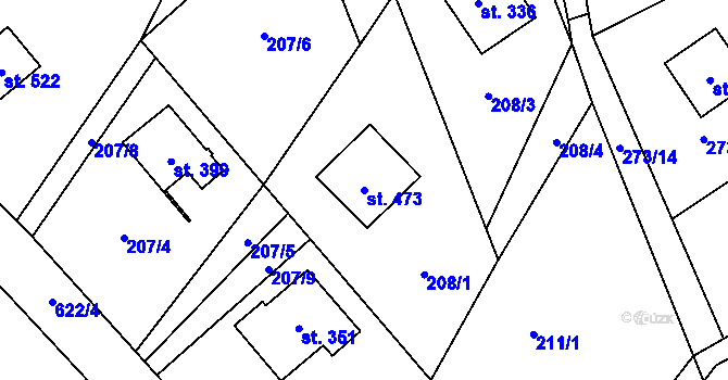 Parcela st. 473 v KÚ Chvalčova Lhota, Katastrální mapa