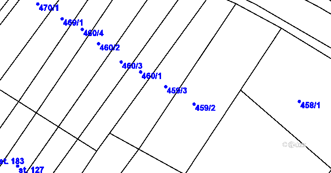 Parcela st. 459/3 v KÚ Chvalčova Lhota, Katastrální mapa