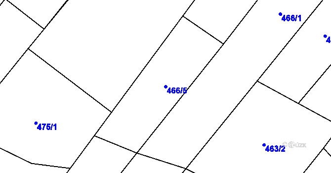Parcela st. 466/5 v KÚ Chvalčova Lhota, Katastrální mapa