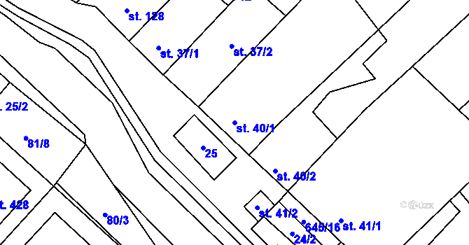Parcela st. 40/1 v KÚ Chvalčova Lhota, Katastrální mapa