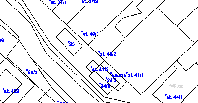 Parcela st. 40/2 v KÚ Chvalčova Lhota, Katastrální mapa