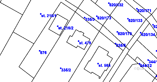 Parcela st. 479 v KÚ Chvalčova Lhota, Katastrální mapa