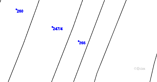 Parcela st. 266 v KÚ Chvalčova Lhota, Katastrální mapa