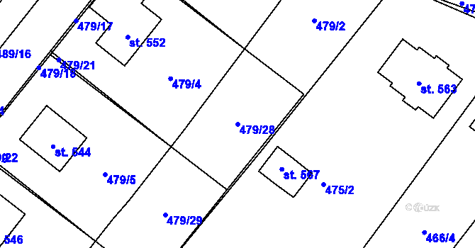 Parcela st. 479/28 v KÚ Chvalčova Lhota, Katastrální mapa