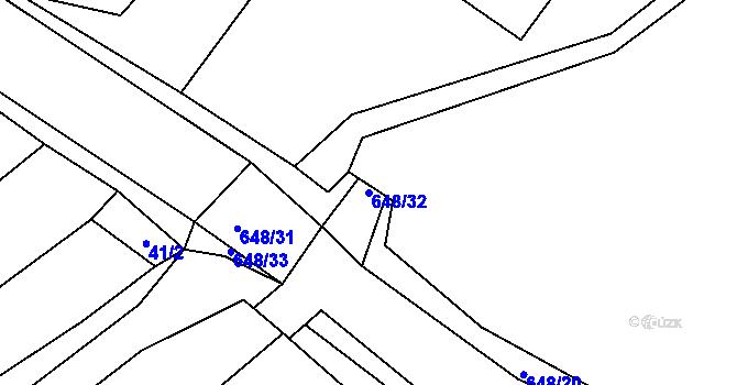 Parcela st. 648/32 v KÚ Chvalčova Lhota, Katastrální mapa