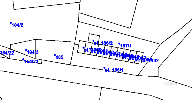 Parcela st. 1062 v KÚ Chvaleč, Katastrální mapa