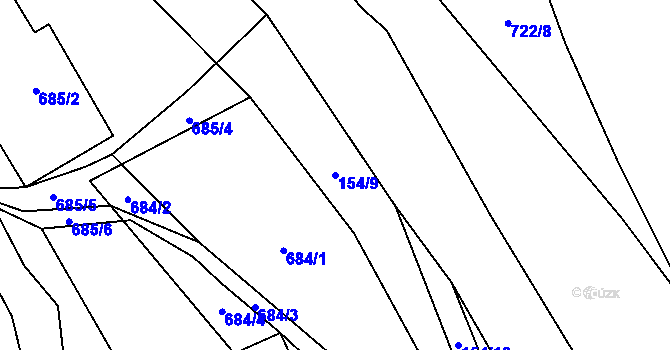 Parcela st. 154/9 v KÚ Chvaleč, Katastrální mapa