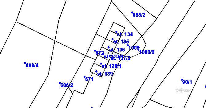 Parcela st. 137/1 v KÚ Petříkovice u Trutnova, Katastrální mapa