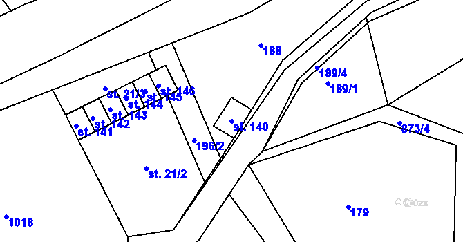 Parcela st. 140 v KÚ Petříkovice u Trutnova, Katastrální mapa