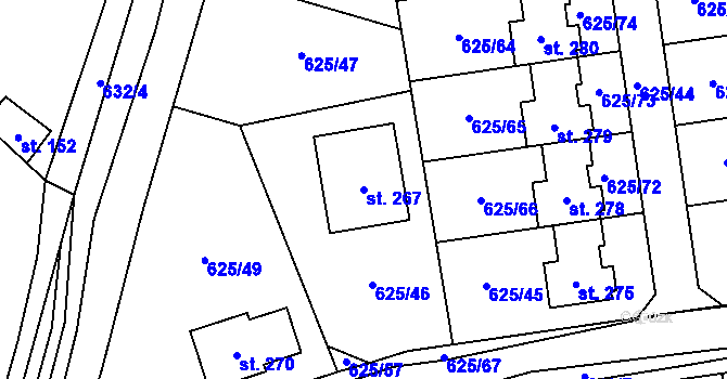Parcela st. 267 v KÚ Chválenice, Katastrální mapa
