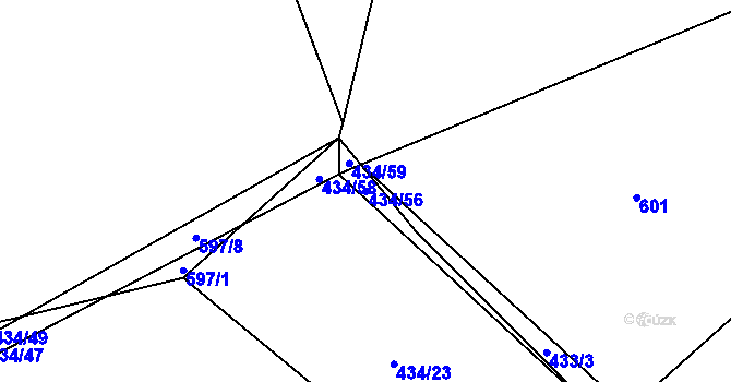 Parcela st. 434/56 v KÚ Chválenice, Katastrální mapa