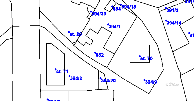 Parcela st. 21 v KÚ Želčany, Katastrální mapa