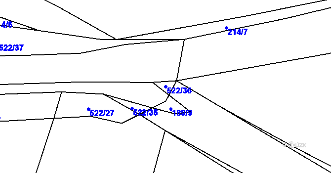 Parcela st. 522/36 v KÚ Chvalešovice, Katastrální mapa