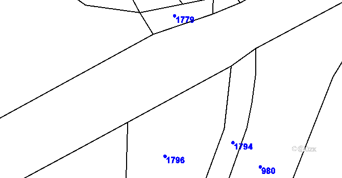 Parcela st. 522/45 v KÚ Chvalešovice, Katastrální mapa