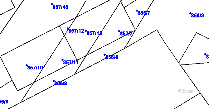 Parcela st. 856/8 v KÚ Chvalešovice, Katastrální mapa