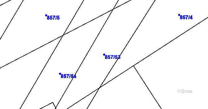 Parcela st. 857/53 v KÚ Chvalešovice, Katastrální mapa