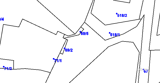 Parcela st. 69 v KÚ Chvalešovice, Katastrální mapa