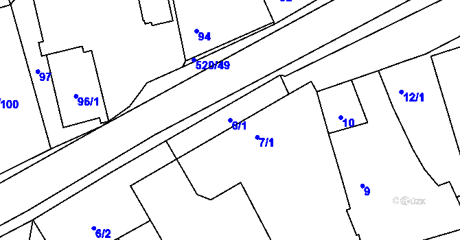 Parcela st. 6/1 v KÚ Chvalešovice, Katastrální mapa