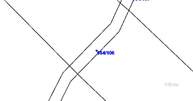 Parcela st. 954/106 v KÚ Chvaletice, Katastrální mapa
