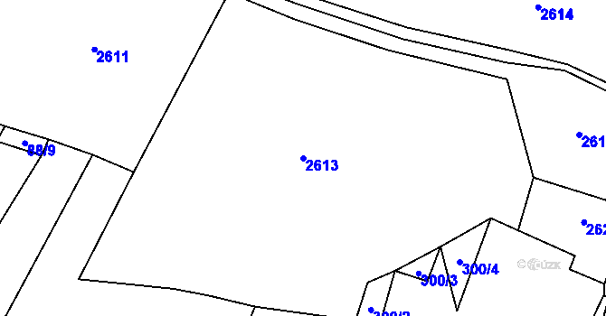 Parcela st. 2613 v KÚ Chvaletín, Katastrální mapa