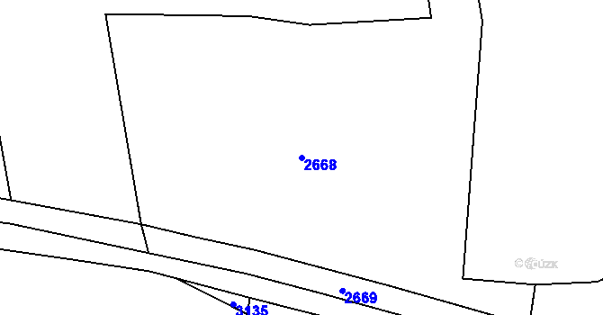 Parcela st. 2668 v KÚ Chvaletín, Katastrální mapa