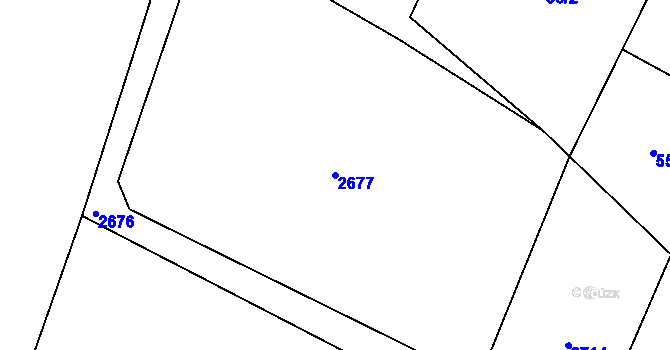 Parcela st. 2677 v KÚ Chvaletín, Katastrální mapa