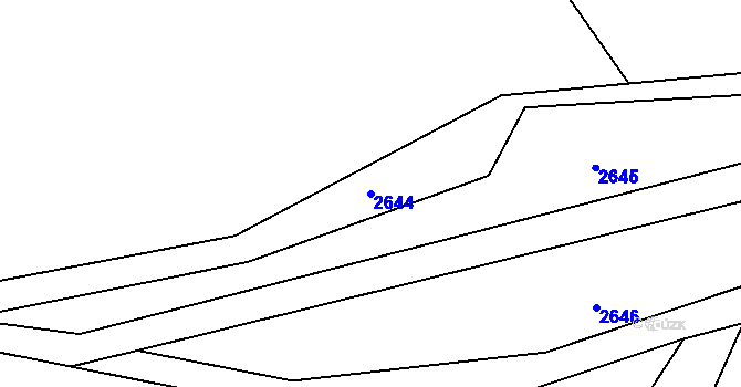 Parcela st. 2644 v KÚ Chvaletín, Katastrální mapa