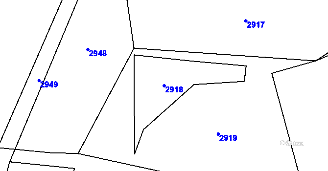 Parcela st. 2918 v KÚ Chvaletín, Katastrální mapa