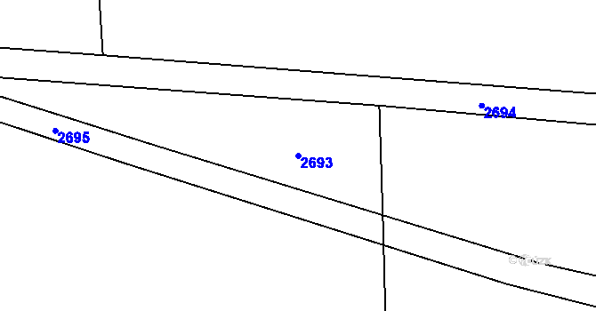 Parcela st. 2693 v KÚ Chvaletín, Katastrální mapa
