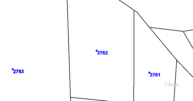 Parcela st. 2762 v KÚ Chvaletín, Katastrální mapa
