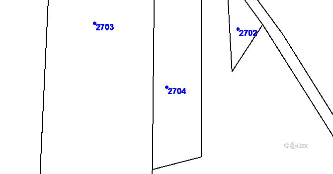 Parcela st. 2704 v KÚ Chvaletín, Katastrální mapa