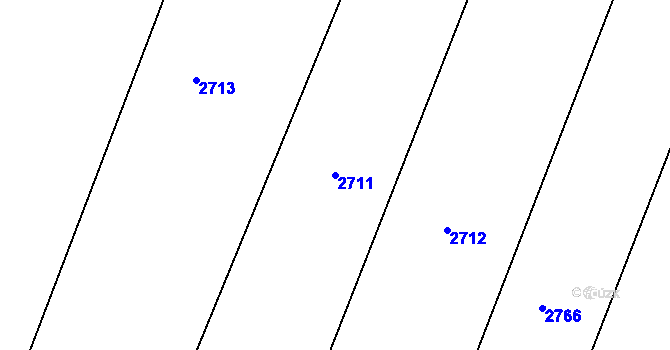 Parcela st. 2711 v KÚ Chvaletín, Katastrální mapa