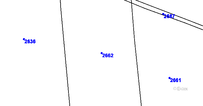 Parcela st. 2662 v KÚ Chvaletín, Katastrální mapa