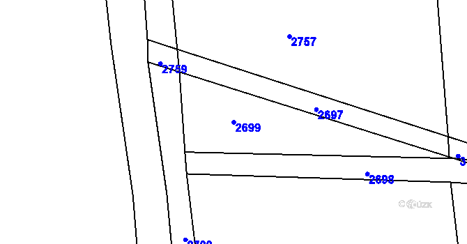 Parcela st. 2699 v KÚ Chvaletín, Katastrální mapa